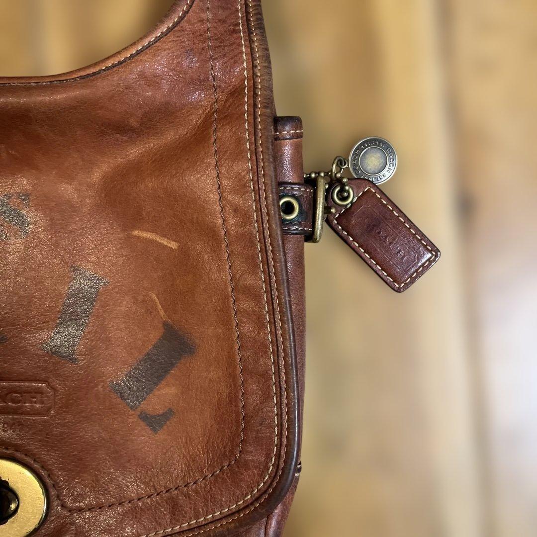 珍品　OLDコーチ　US MAIL ショルダーバッグ　ターンロック　ブラウン