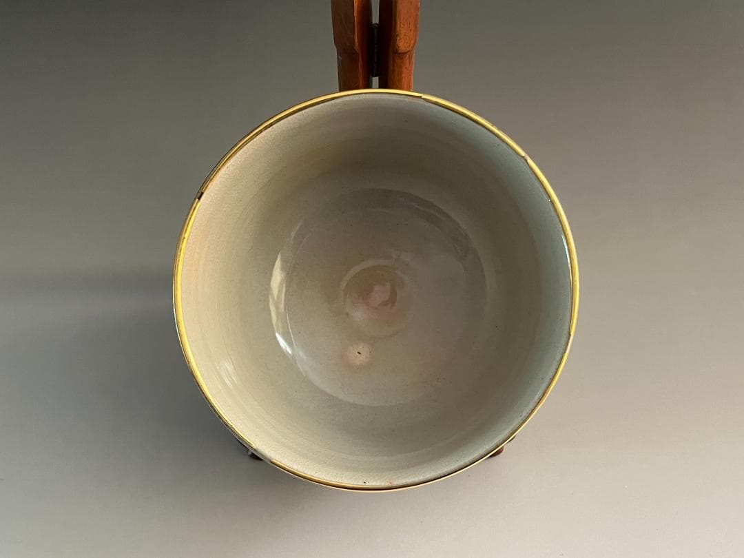 丹山作　春水の絵　茶碗　而妙斎書付　表千家　茶道具