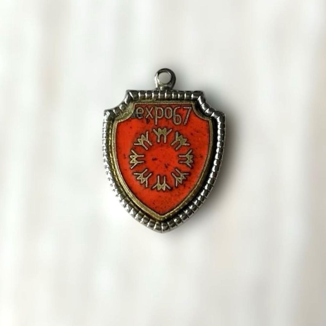 【匿名配送 希少】万博公式　EXPO 1967 ペンダント トップ　オレンジ　金