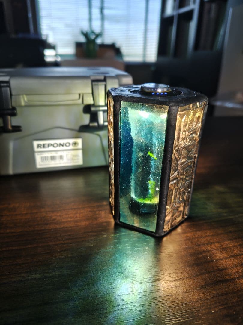 ゴールゼロ　LEDランタンシェード　 青とクリアガラス