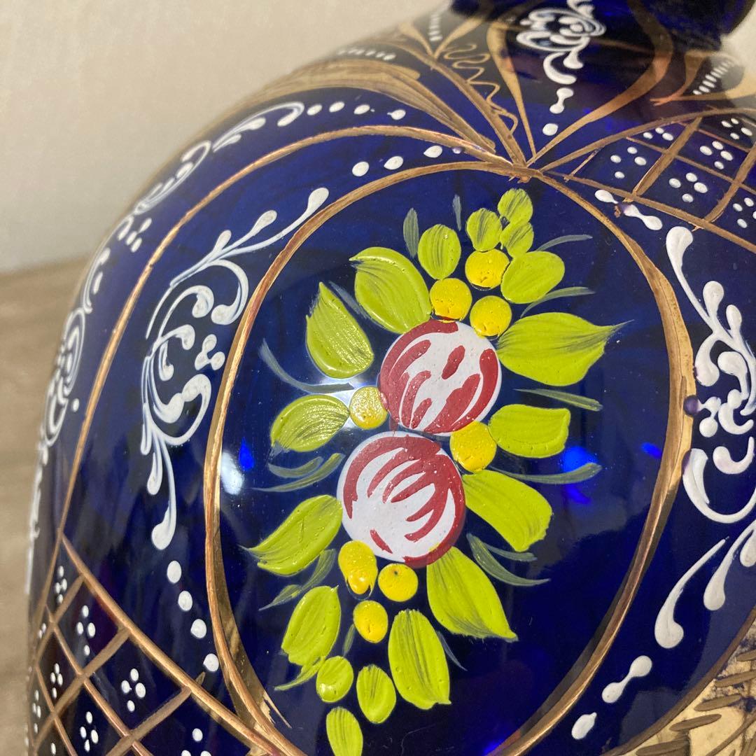 ボヘミアングラス　デキャンタ　珍品　特大　切り子　ヴィンテージ