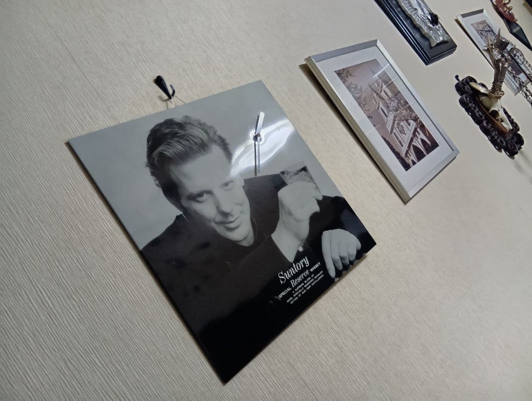 1980's 非売品 サントリー リザーブ ミッキーローク LPサイズ 壁掛時計