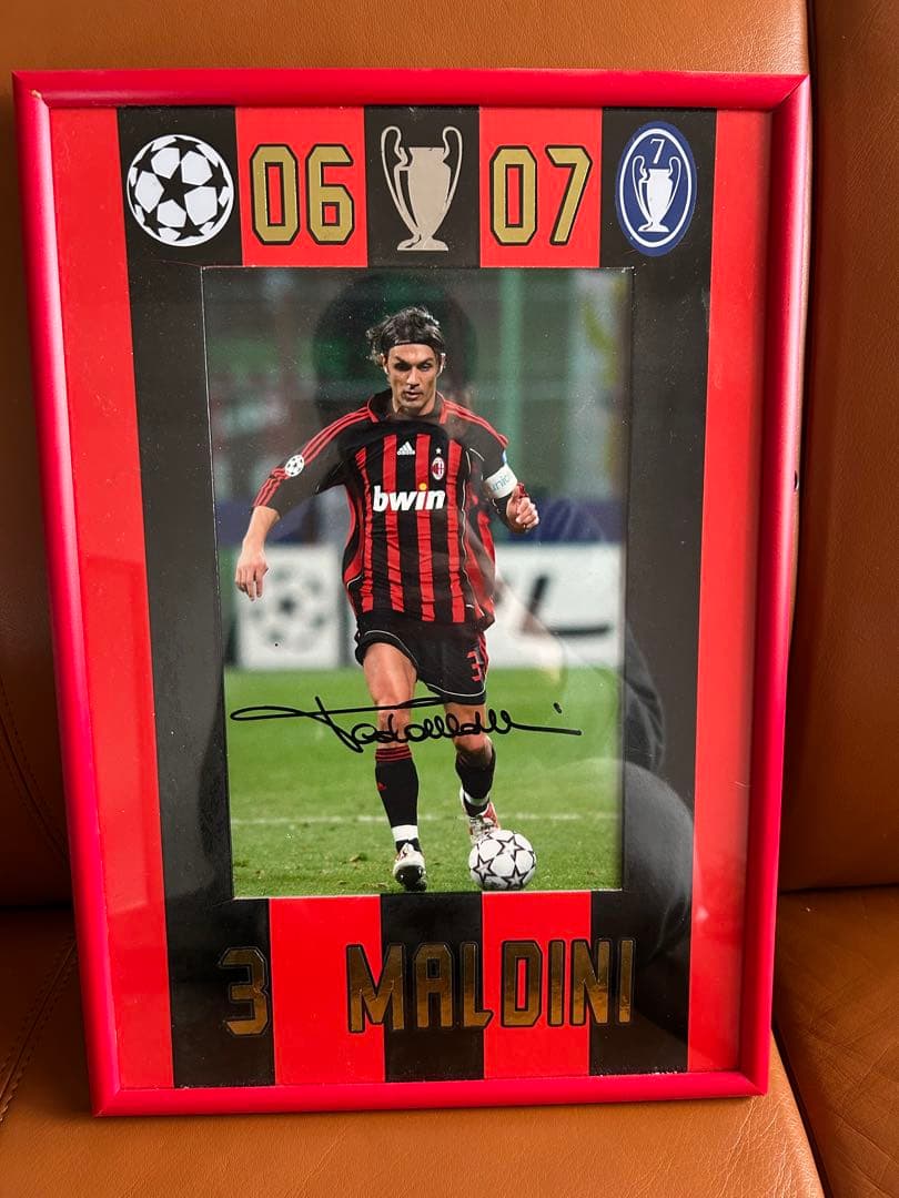 ACミラン マルディーニ Maldini サイン入り フレーム 06/07