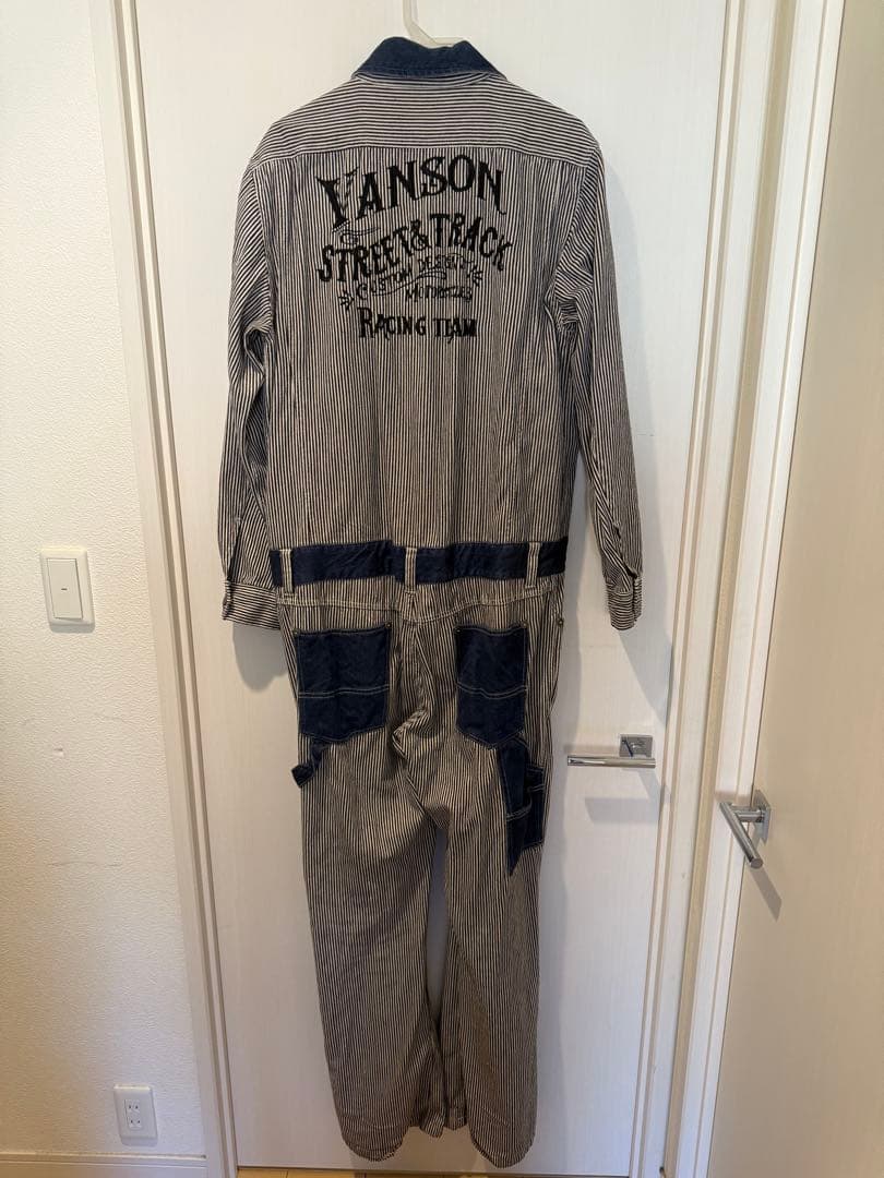 VANSON バンソン　ヒッコリー　ツナギ　メンズ　XL 美品