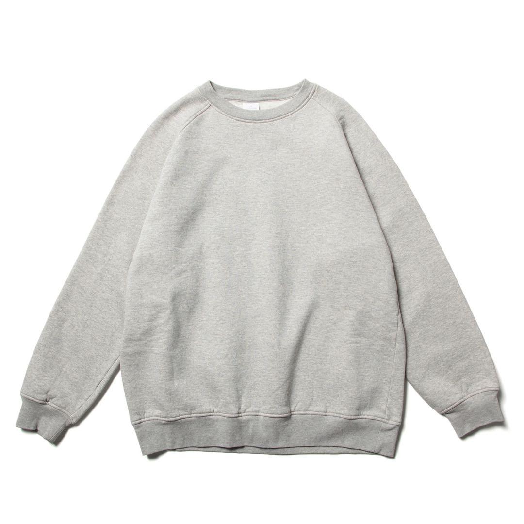 COMOLI 21ss コットン吊裏毛クルーネック Heather Gray 1