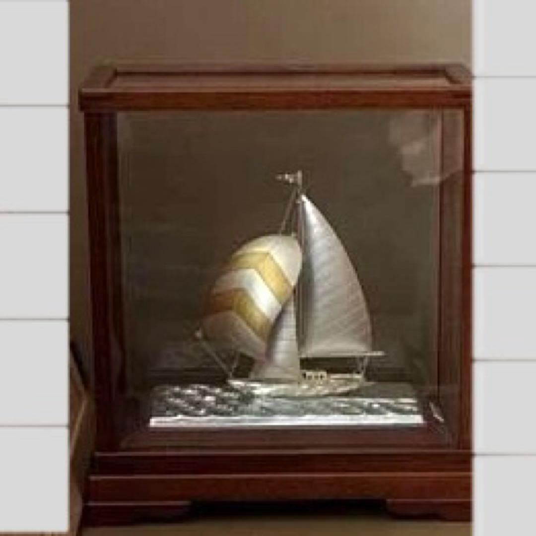 ヨット模型 ガラスケース付き武比古作
