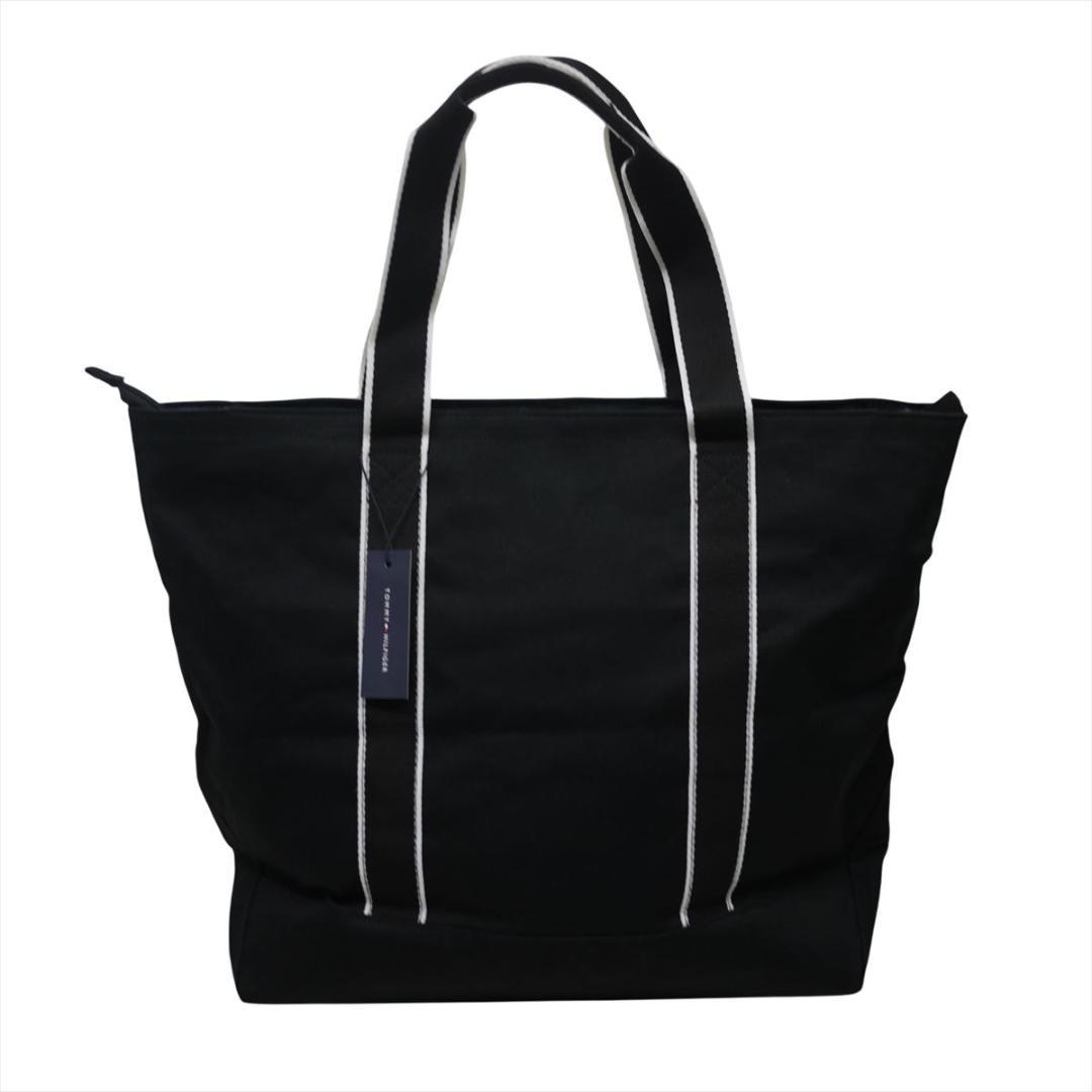 新品 トミーヒルフィガー 刺繍ロゴ トートバッグ ブラック ゴルフにも