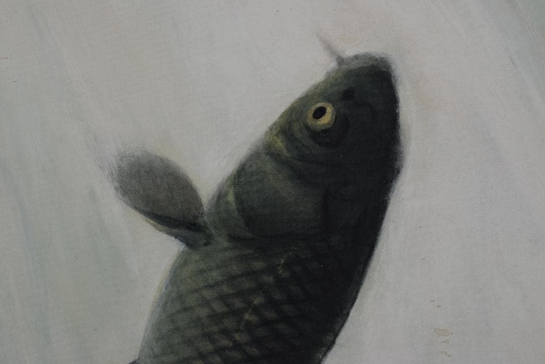 【真作】山本紅雲/鯉滝昇図/滝登鯉/飛鯉図/掛軸☆宝船☆Z-698