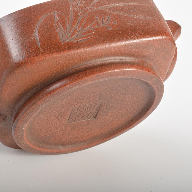 中国　除友泉製　紫砂　朱泥　急須　茶壷　N　6636