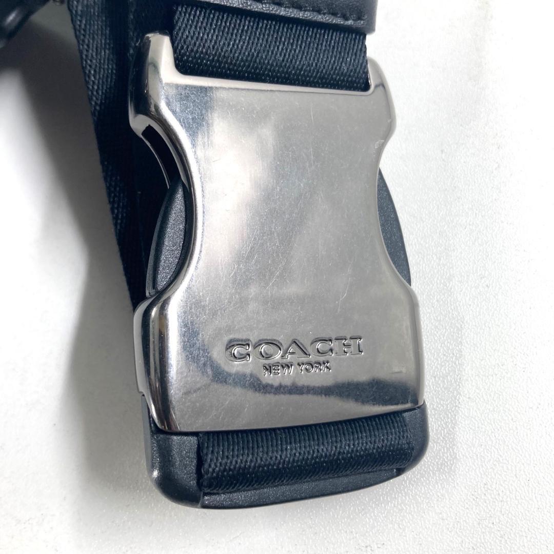 COACH　コーチ　ボディバッグ　ウエストバッグ　レザー　ブラック