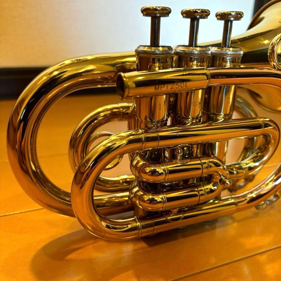 ポケットトランペット MPT250L Minerva ケース付き