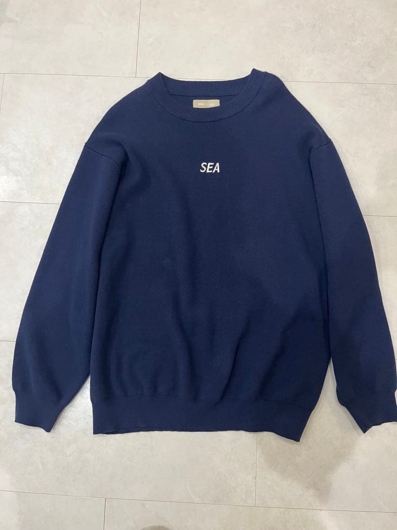 WIND AND SEA COTTON CASHMERE KNIT ネイビーXL
