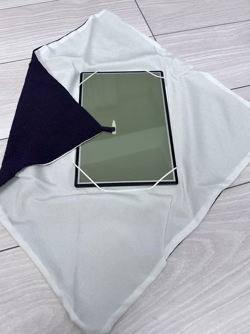 【箱付】台付き 二重帛紗 ちりめん 紫 裏千家 茶道具 茶道 正式道具