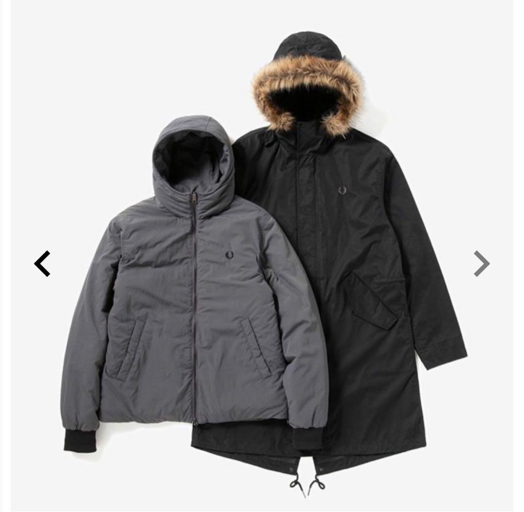 FRED PERRY ブラック モッズコート ジップインライナー付きLサイズ