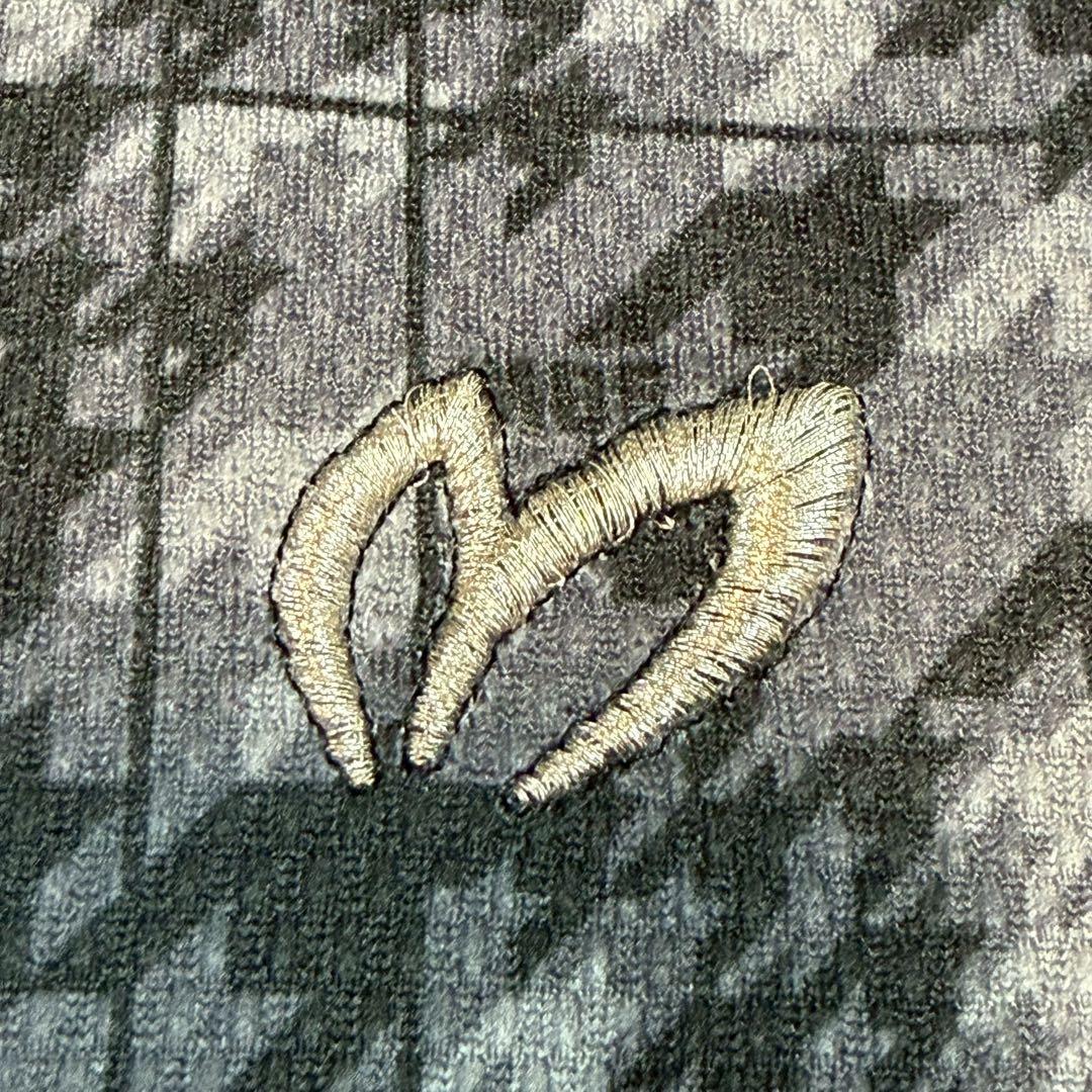 新品 MASTER BUNNY カッターシャツ ゴルフ 千鳥格子 刺繍 ロゴ