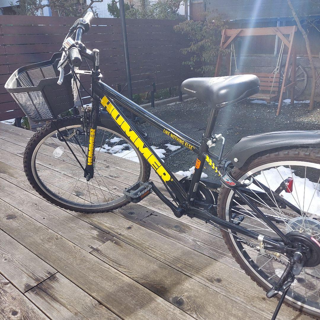 HUMMER キッズサイクル 黒/黄色24型6段ギア長浜市～南彦根まで配送無料