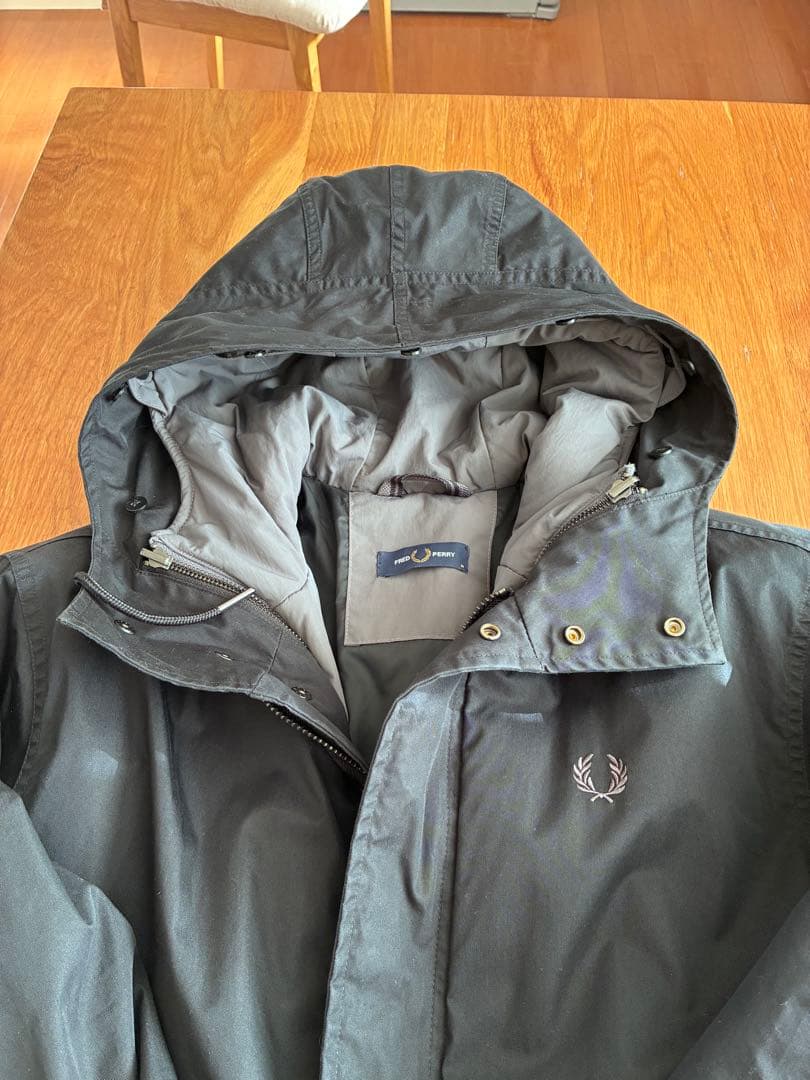 フレッドペリー　モッズコート　J6504 フィッシュテール パーカー　ブラック