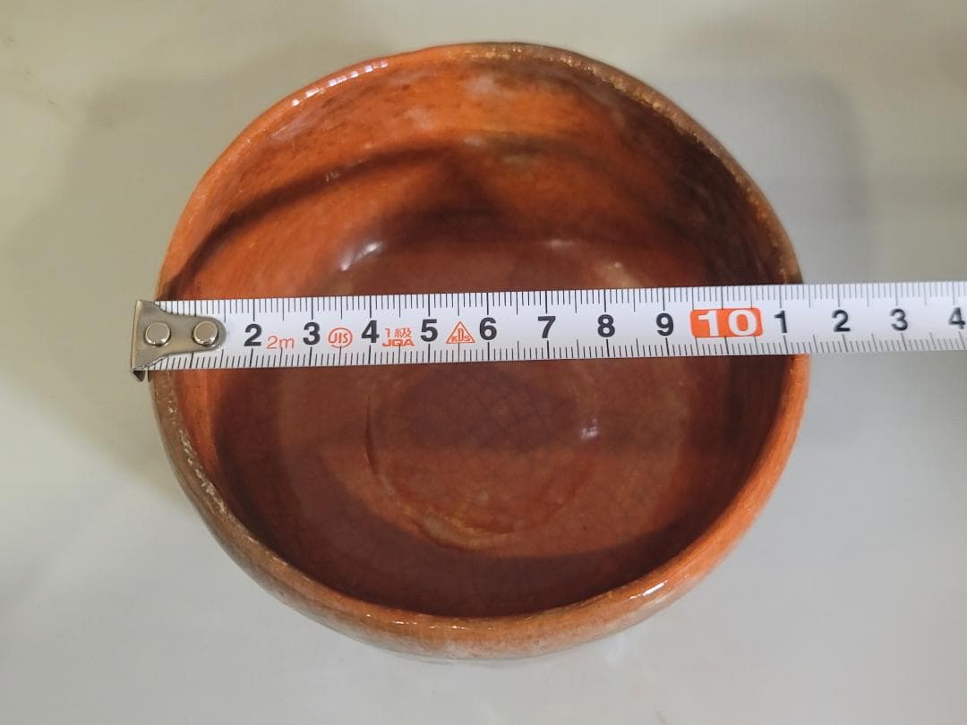 DT182 茶道具 小川長楽造 赤楽茶碗 共箱 古美術