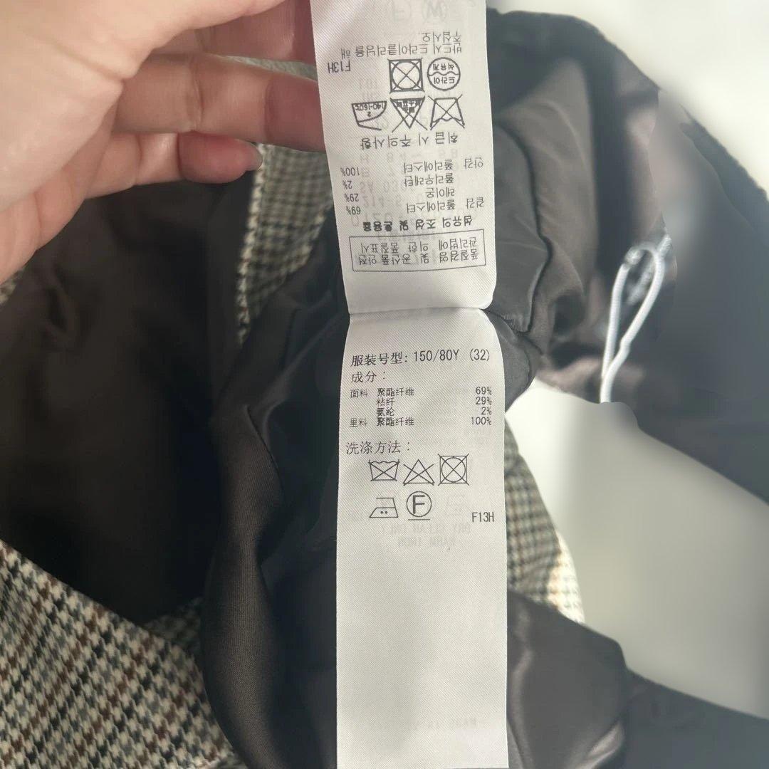 【未使用】23区 ガンクラブ チェックストレッチ ワンピース 千鳥柄 32