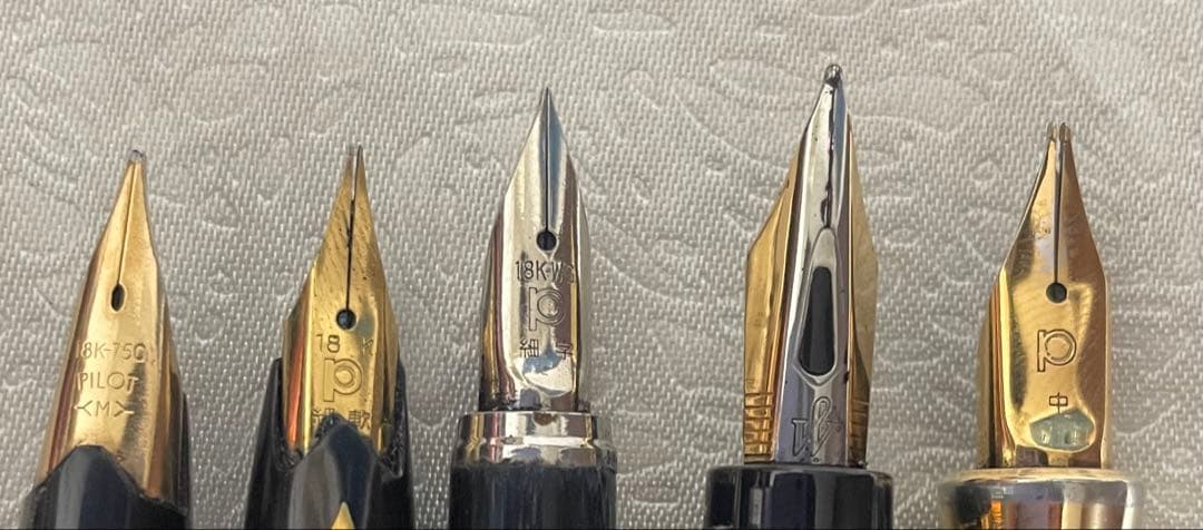 万年筆 5本セット18K / 18KWG 金ペン先 まとめ売り