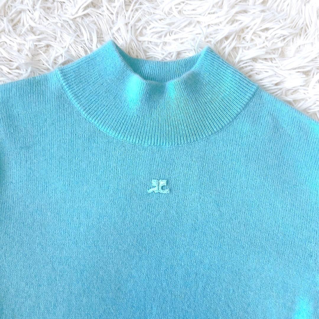 極美品✨クレージュ アンサンブル カーディガン ニット カシミヤ 水色 M