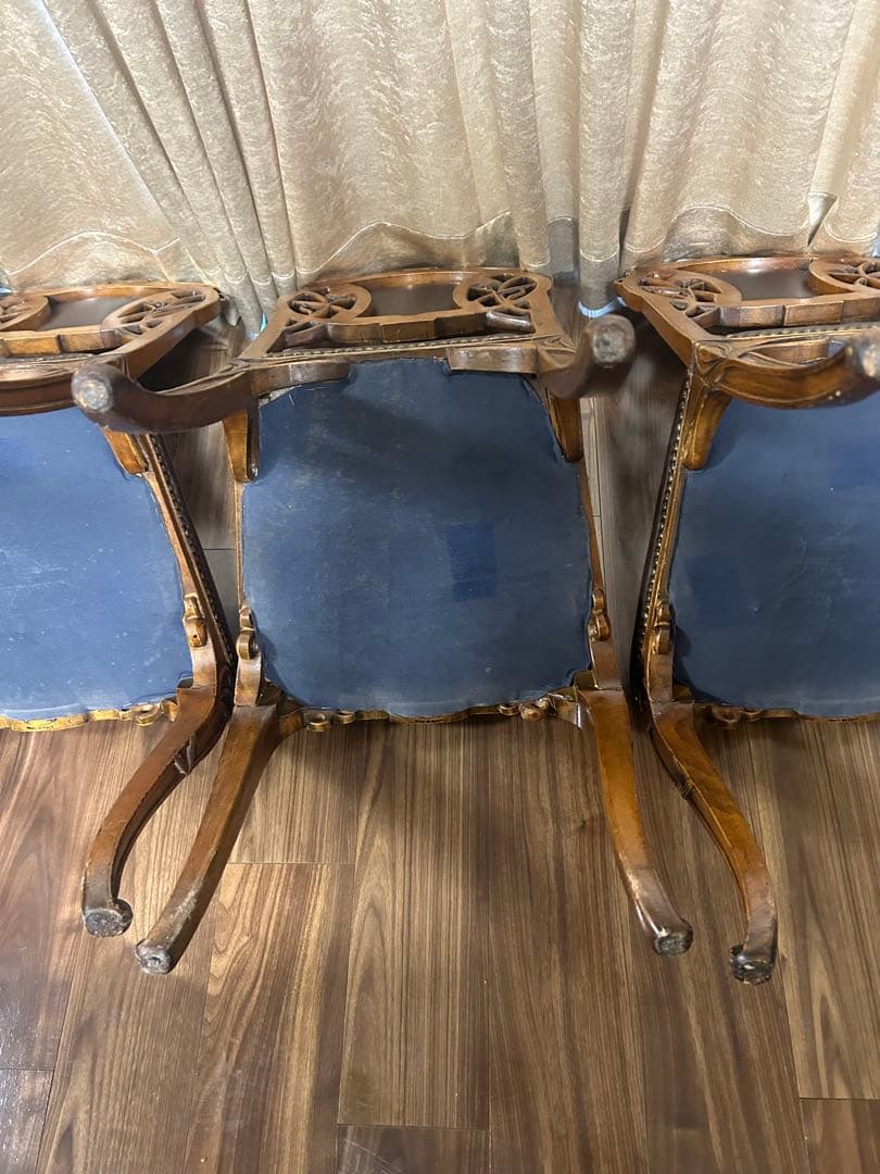 Medea アールヌーボー風 木製椅子 ブラウン4脚