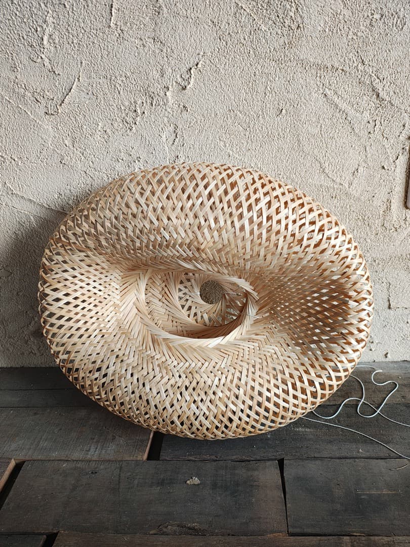 ラタン　籐　オーバル型シーリングライト　１　M0197