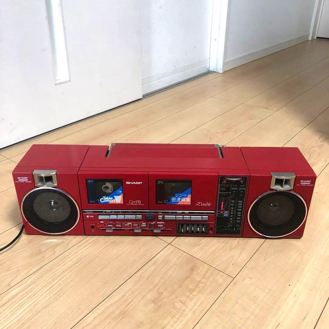 (K) 美品　SHARP　シャープ　ラジカセ　QT-P8R　赤