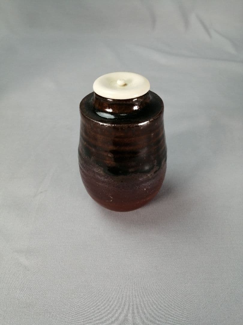 【茶事具】陶谷造　丹波焼肩衝茶入　濃茶器　茶入れ251