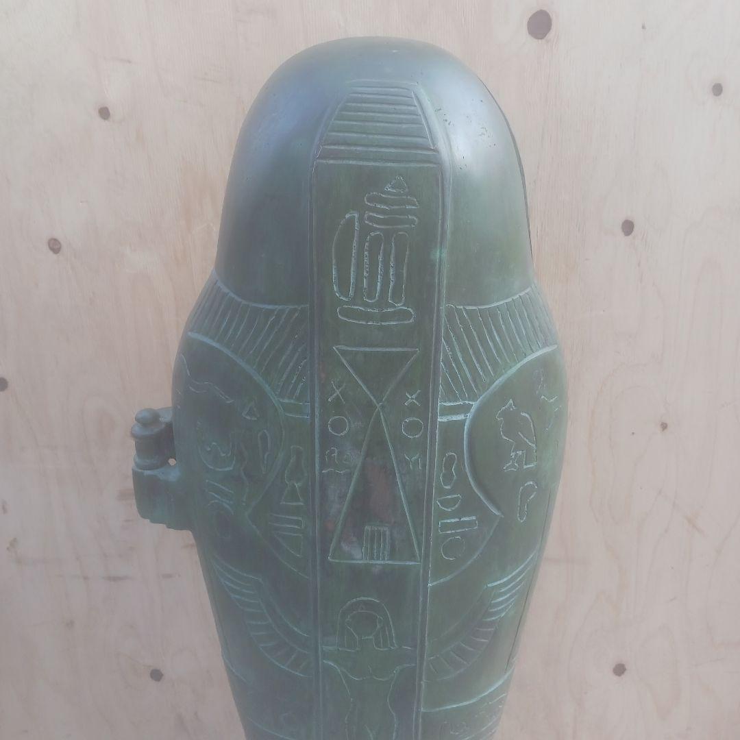 エジプト　棺入りのクレオパトラ像　真鍮製　オブジェ　銅像　女性像