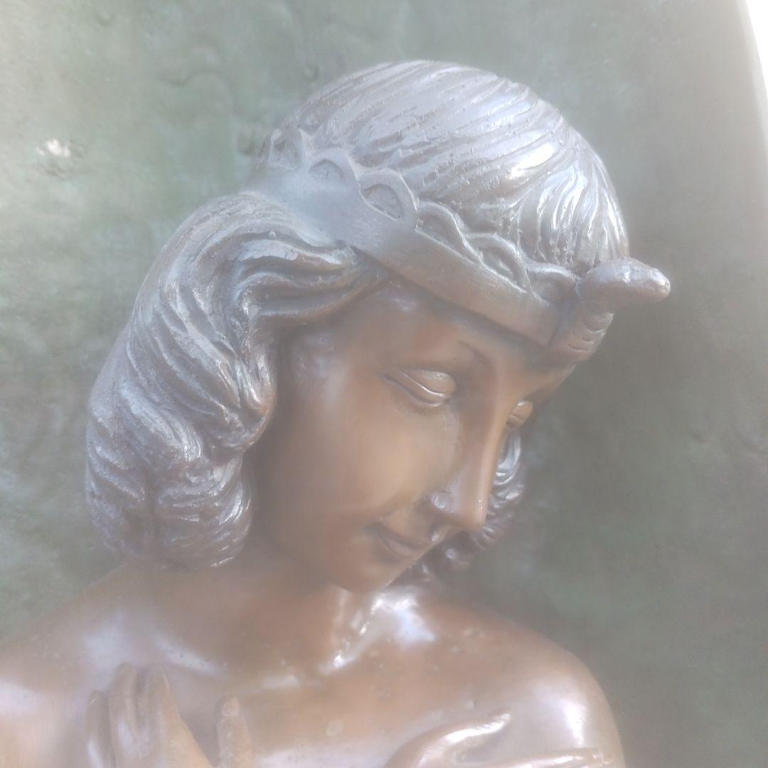 エジプト　棺入りのクレオパトラ像　真鍮製　オブジェ　銅像　女性像