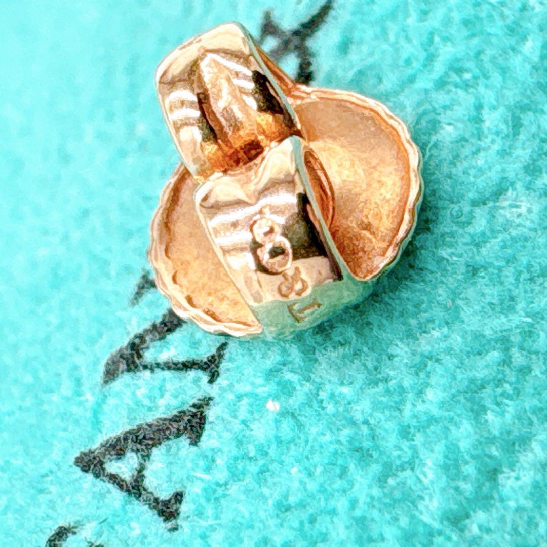 極美品 ティファニー ビーン 片耳 0.97g ピンクゴールド ピアス k18