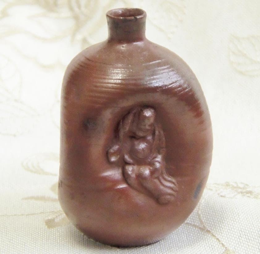 古備前 書道具水滴 5個セット ミニ人形徳利 臍徳利 骨董品 備前焼