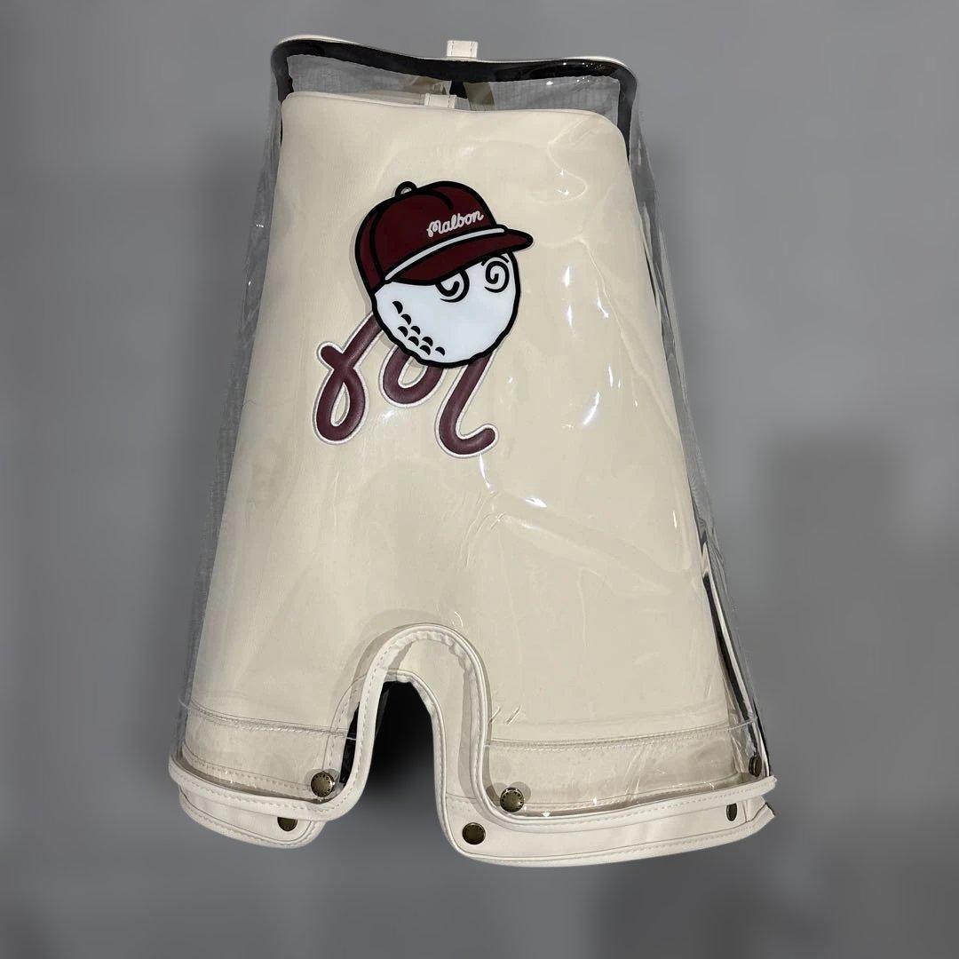 マルボンゴルフ　キャディバッグ バーガンディ/ホワイト　キャスター型