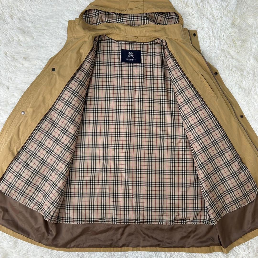 【美品/LL】バーバリーロンドン モッズコート ライナー付 フード ベージュ