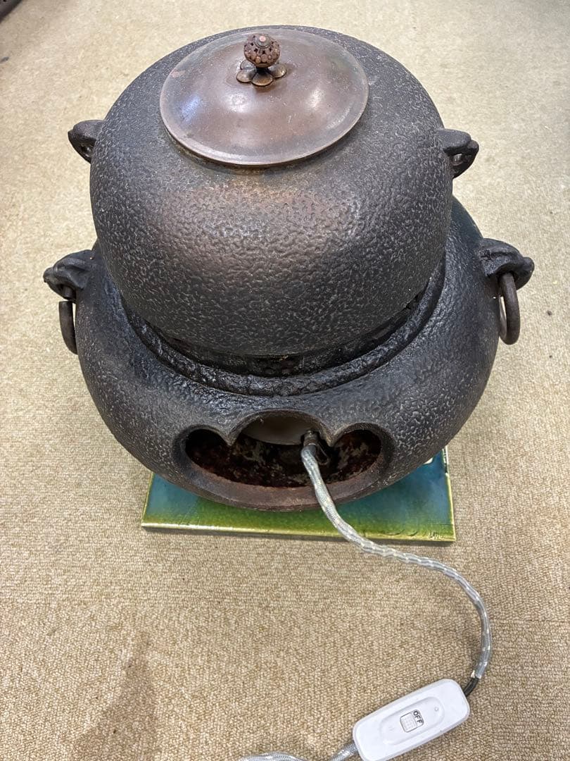 鋳鉄製 電気式 茶釜 取っ手付き