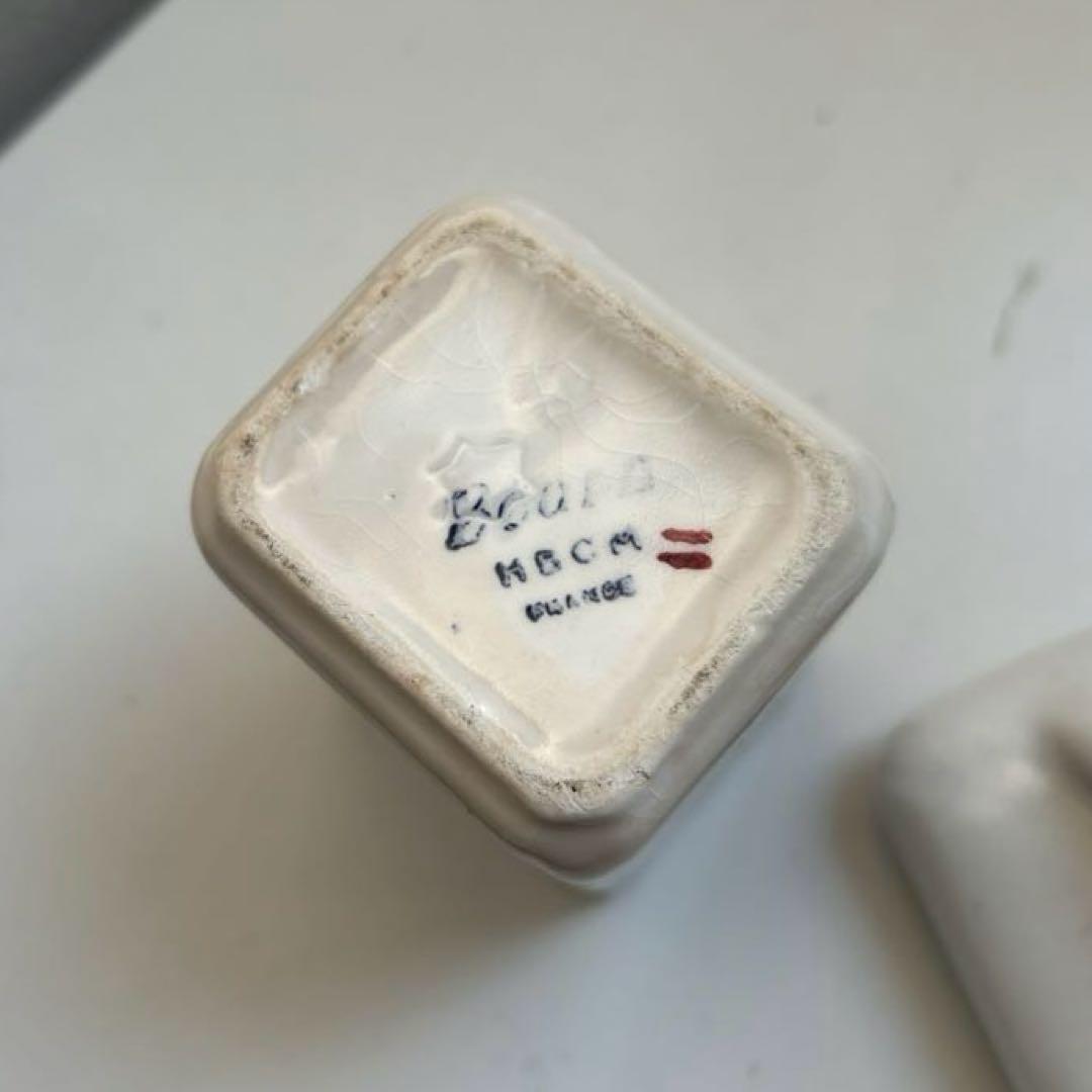 クレイユモントロー　ベアン　バスク柄　キャニスター　フランスアンティーク