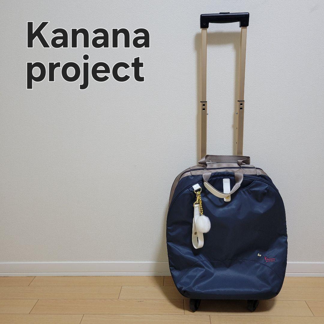 【美品】カナナプロジェクト ソフトキャリーバッグ ネイビー チャーム付き