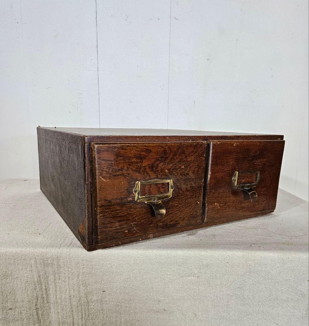 USアンティーク WINEL社製 木製のファイルキャビネット カードホルダー