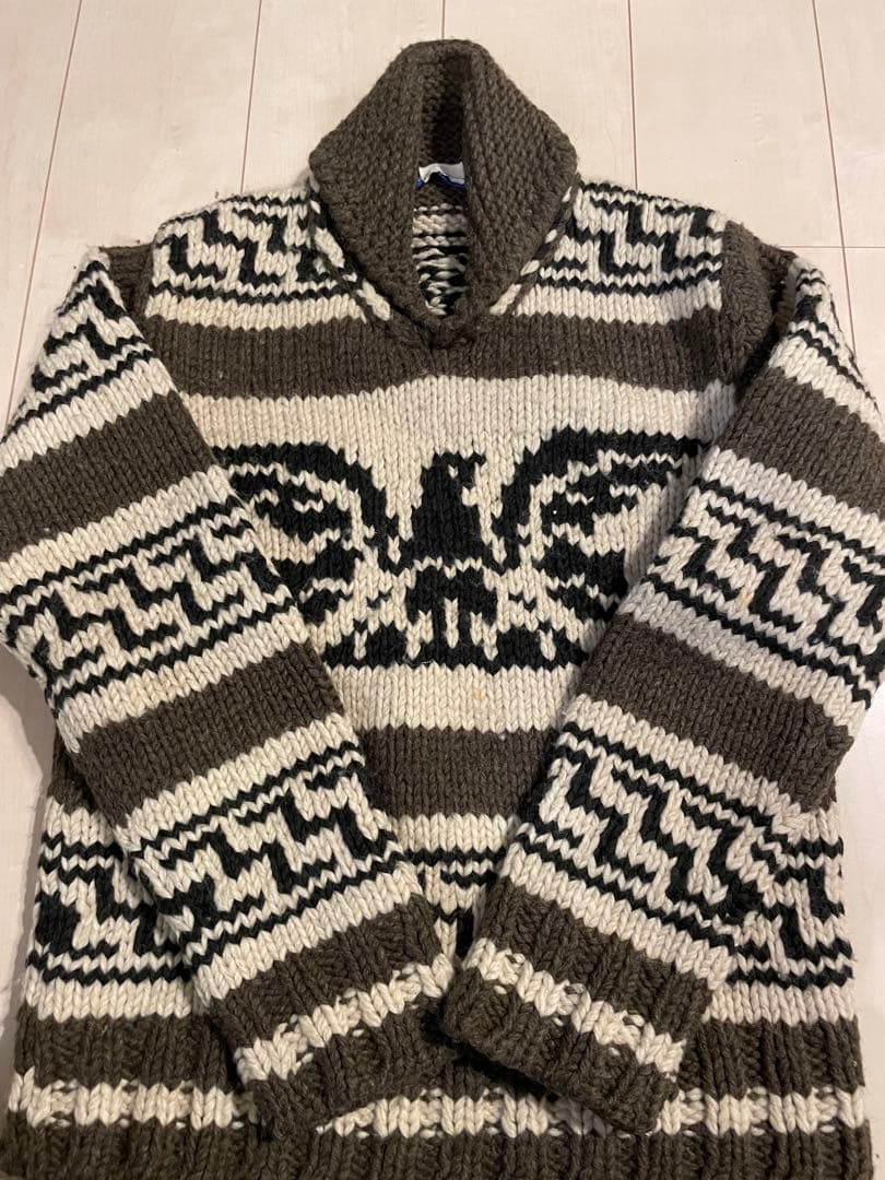 ★名作★ジュンヤワタナベマン　AD2006　カウチン柄ショールカラーニット