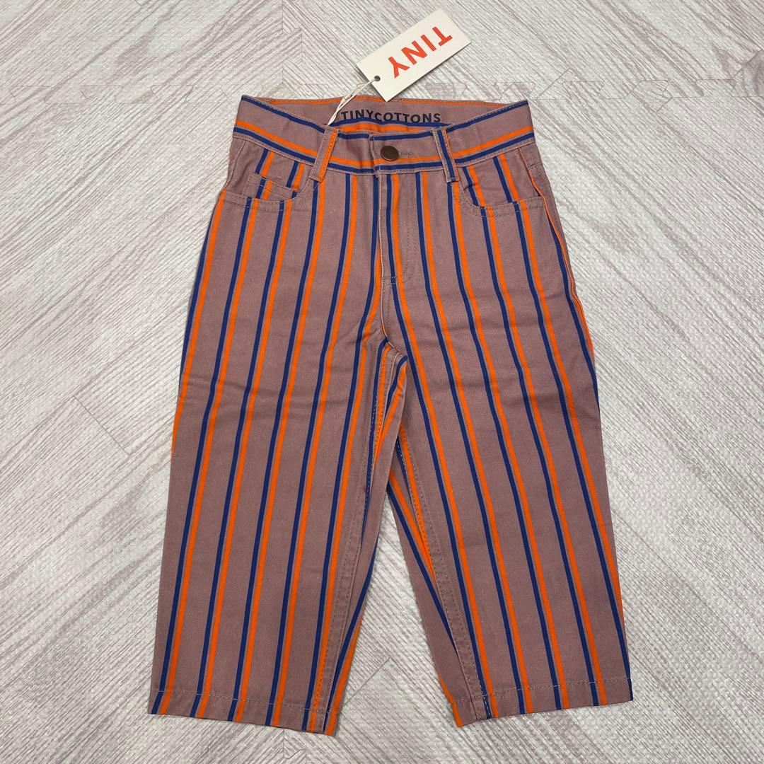 新品タグ付き tiny cottons ストライプパンツ 2y