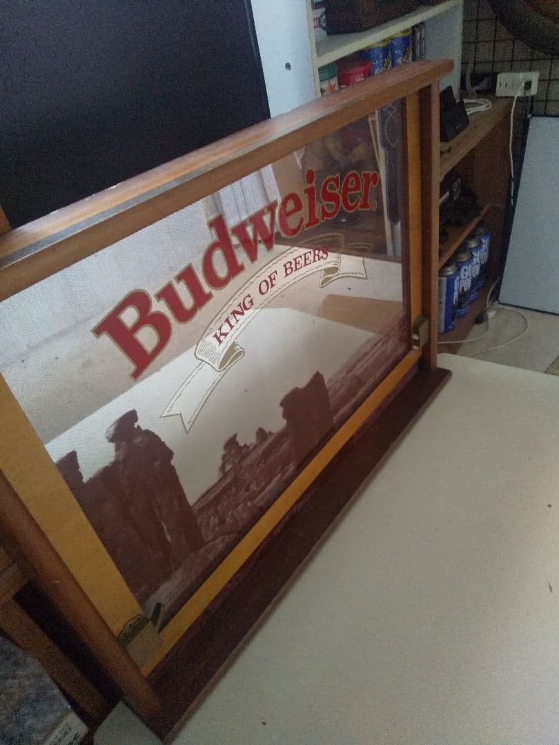レトロ、アンティーク バドワイザーパブミラー Budweiserアメリカン雑貨