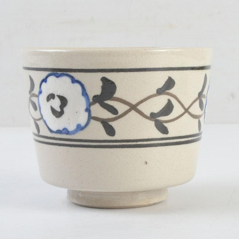 和食器　茶懐石　粟田焼　染付　仁清写菊唐草文　向付　十客　時代箱　V　9296