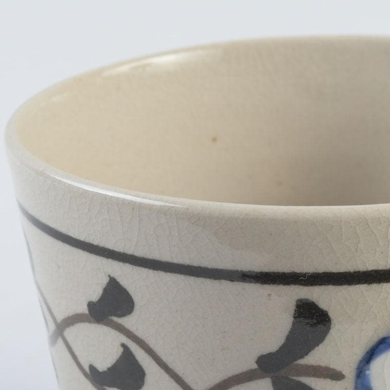 和食器　茶懐石　粟田焼　染付　仁清写菊唐草文　向付　十客　時代箱　V　9296