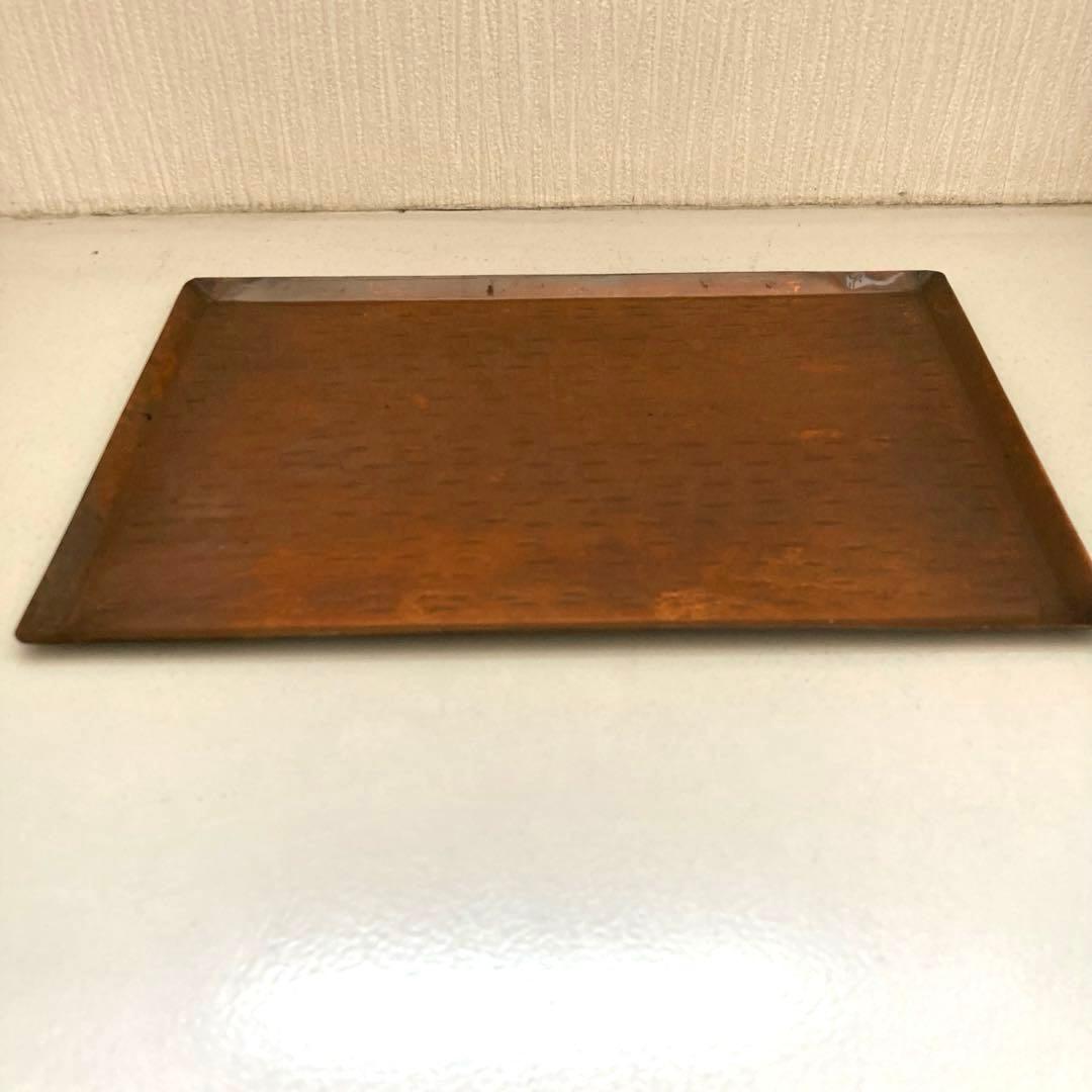 煎茶道具　銅製　打ち出し　急須盆