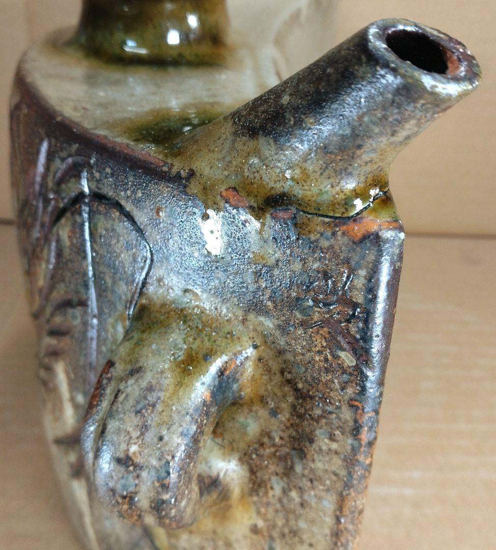 【本物保証】金城次郎 海老紋抱瓶 共箱 栞 人間国宝 壺屋焼 壷屋焼 美品