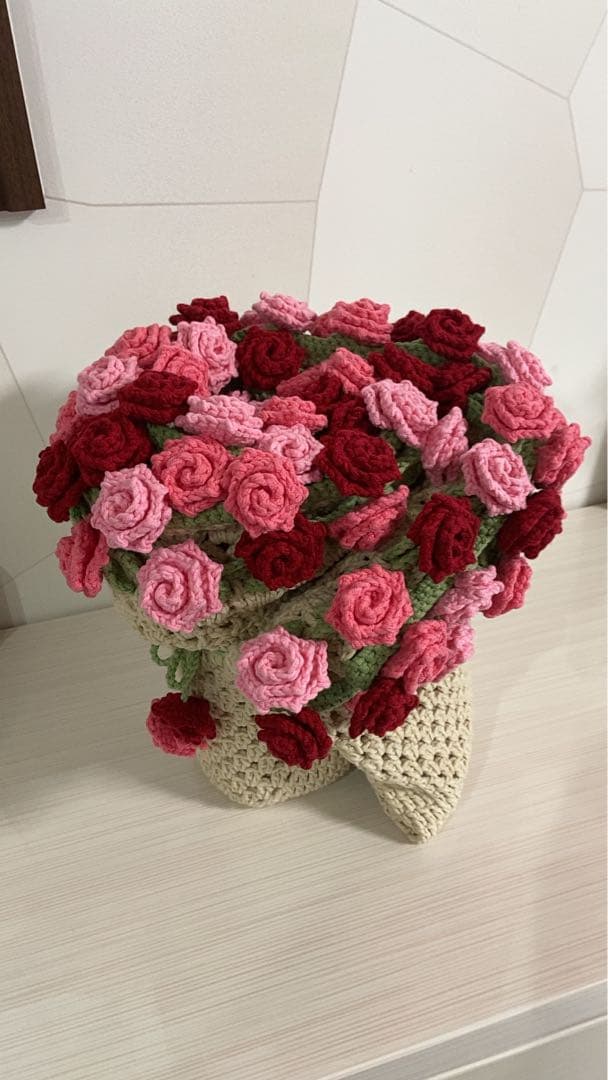 バラの花束ブランケット直径103cm，72本の大きなバラ，ストール