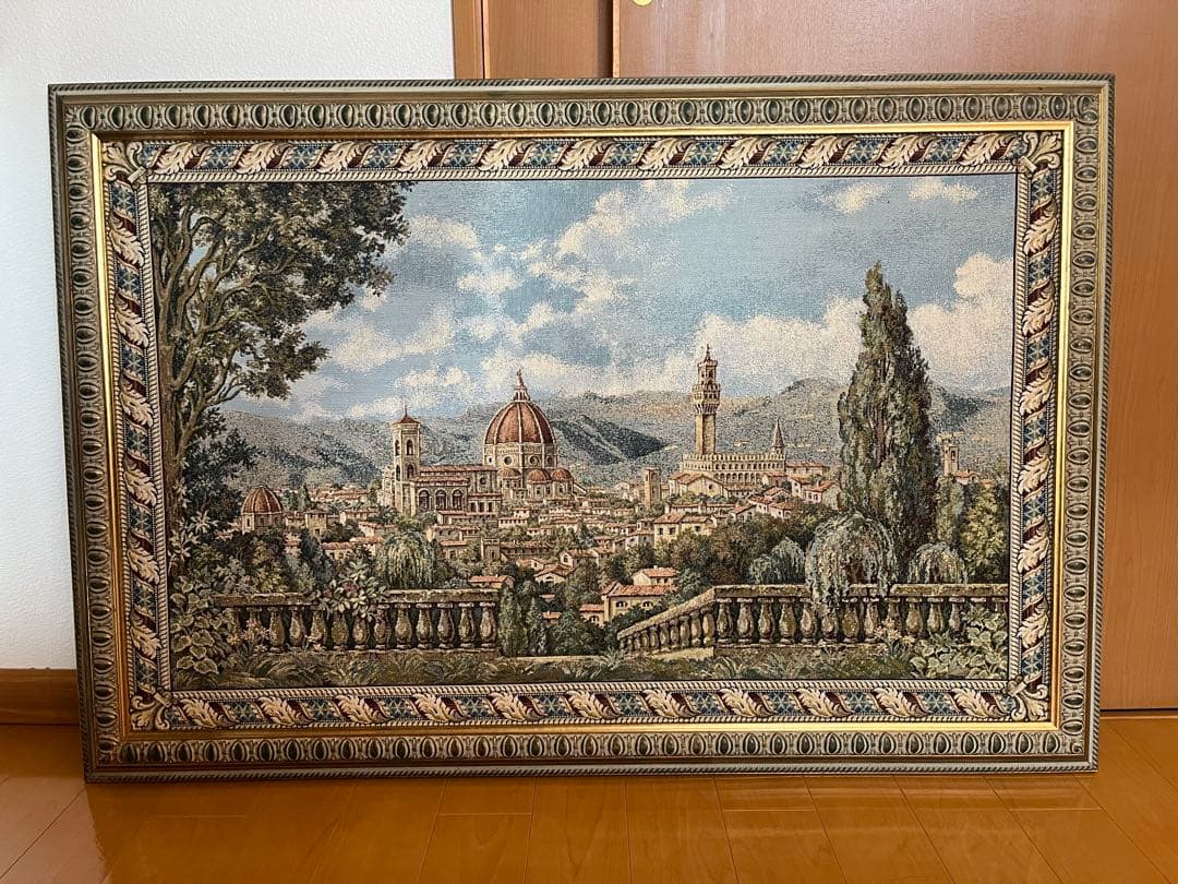 ゴブラン織り　イタリア製　絵画　寸法　縦78cm 横114cm 厚み4cm