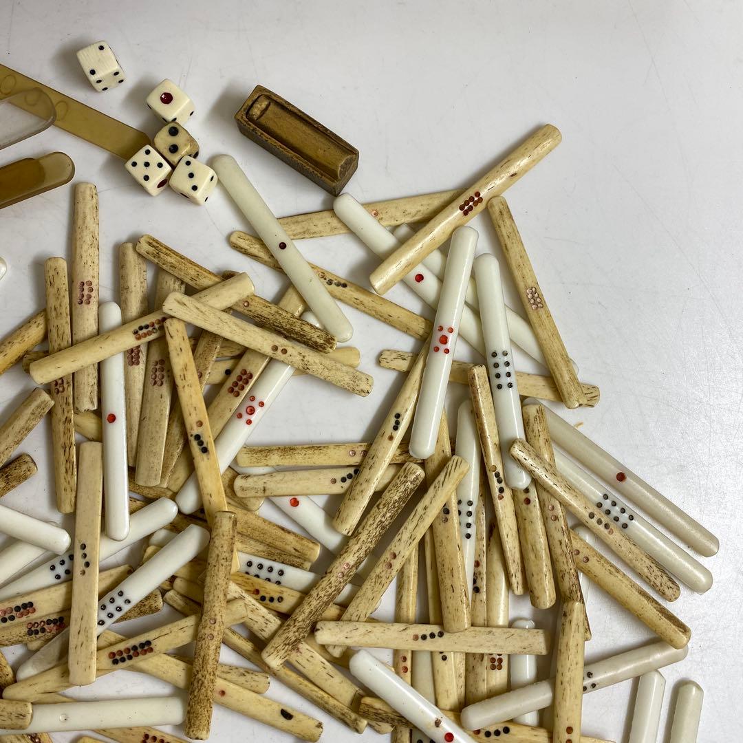 中国古玩 玉壷清玩 唐木入・骨製 麻雀牌 東キ8-0124☆2F トヒトオ