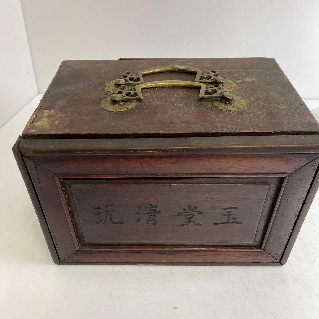 中国古玩 玉壷清玩 唐木入・骨製 麻雀牌 東キ8-0124☆2F トヒトオ